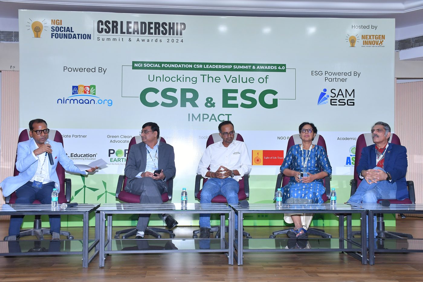 Tara Chand speaking at a CSR leadership conference