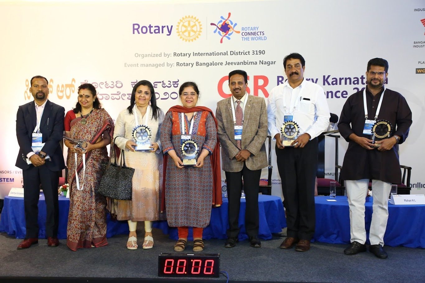 Tara Chand receiving award at Rotary Conference