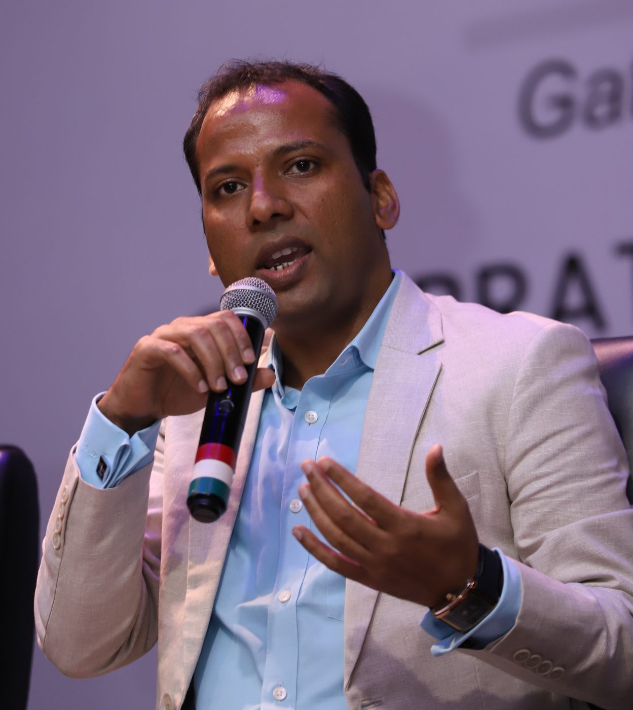 Tara Chand speaking at a national CSR leadership conference